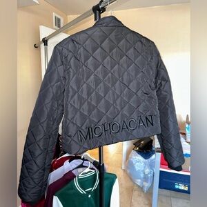 Herencia Co Michoacán cropped puffer jacket